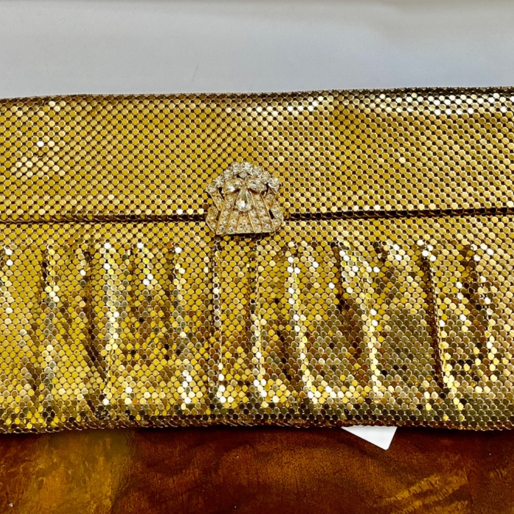Whiting & Davis Gold Metal Mesh Evening Clutch